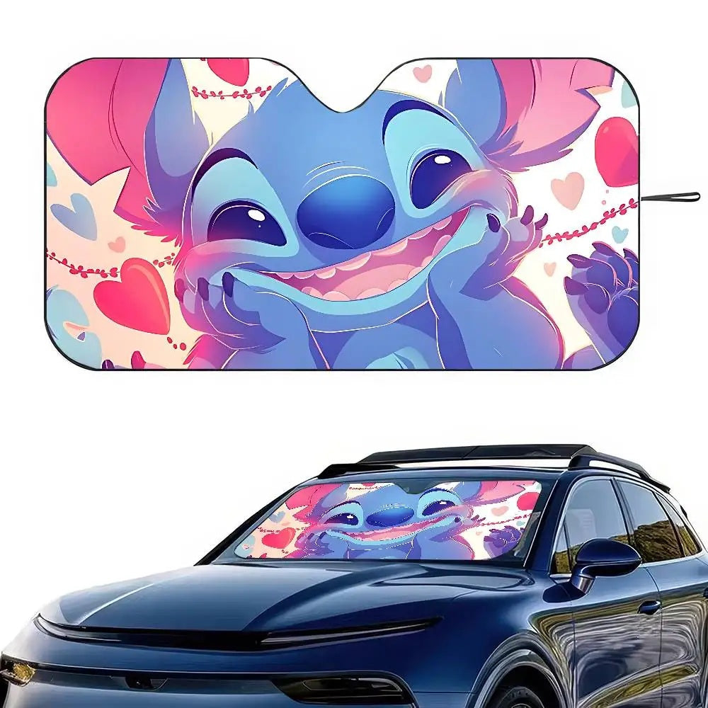 ☀️🚗 Stitch Cute Windshield Sunshade – Anime Car Front Windshield 70x130cm Sun Visor Heat Reflector FAIRY KIDS