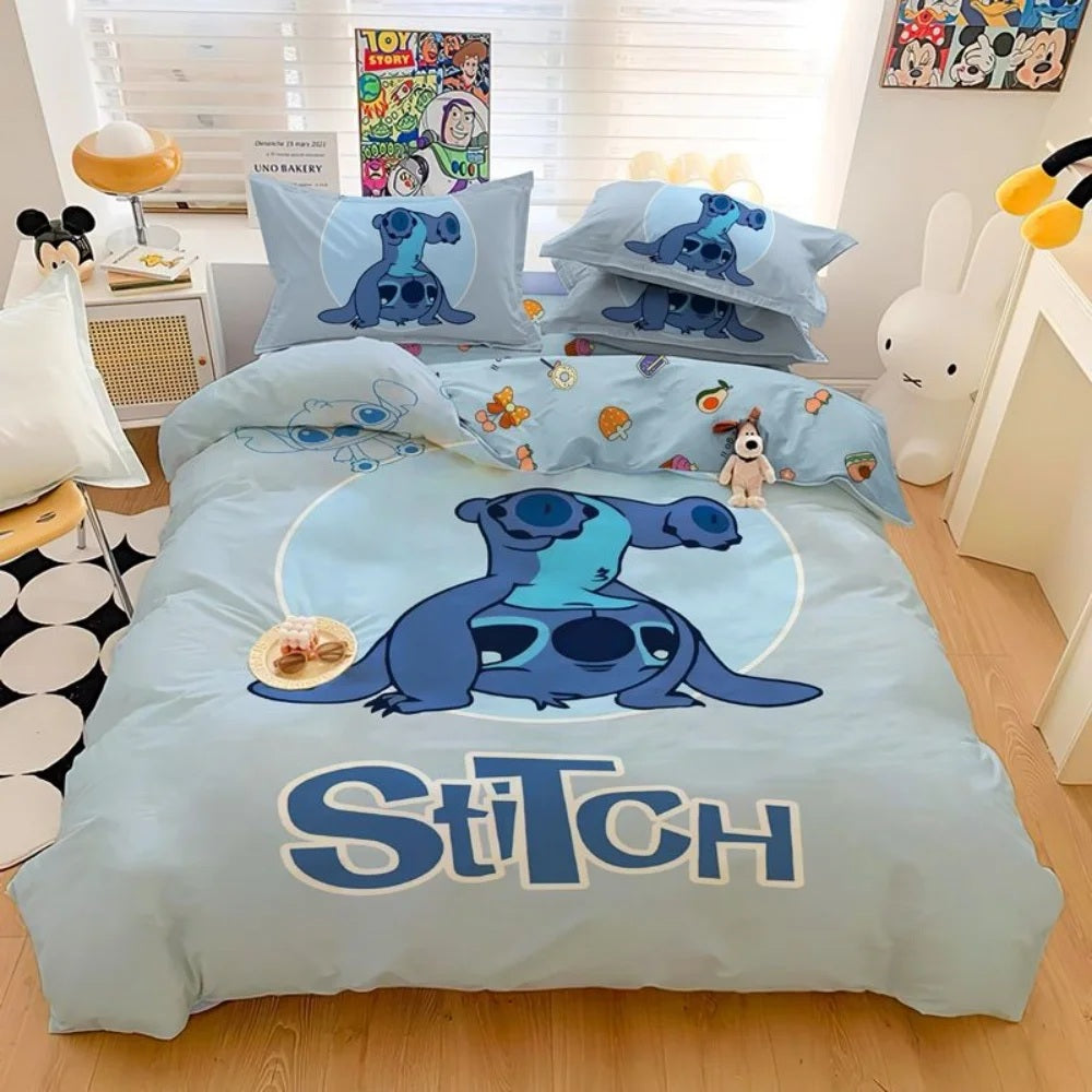 🛏️💙 Stitch Bedding Set – Cartoon Duvet Cover & Pillowcase Set for Kids & Adults Bedroom Decor FAIRY KIDS
