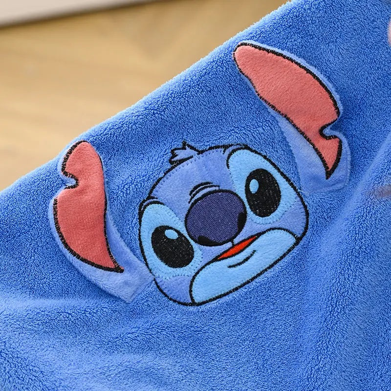 🛁💙 Disney Stitch Kids Bath Towel – Soft Cotton & Coral Velvet Cute Cartoon Towel for Bath, Beach & Gift FAIRY KIDS