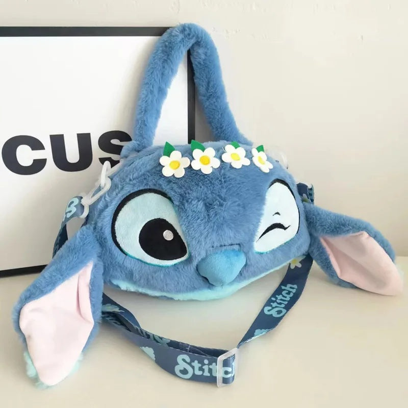 🎒💙 New Disney Stitch Plush Backpack – Cute Cartoon Shoulder Messenger Bag for Girls Parent-Child Gift FAIRY KIDS