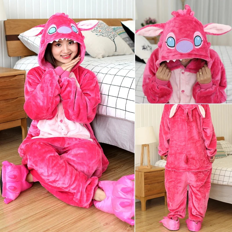 🎭 Adult Hooded Onesie Pajamas – Lilo & Stitch Anime Cartoon FAIRY KIDS