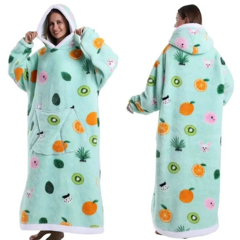 💖Warm Winter Hoodie Blanket | Couple Style Christmas Theme | Long Thermal Sleepwear for Men & Women | Cozy Home Comfort Fairy.kid