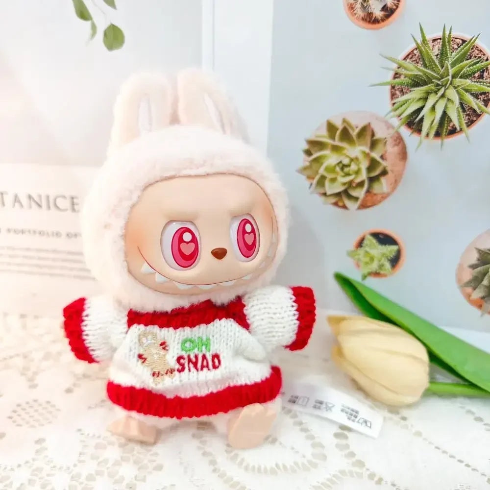 🎄 Labubu Mini Outfit Set – Christmas Sweater, Hat & Scarf 🎁 Fairy.kid