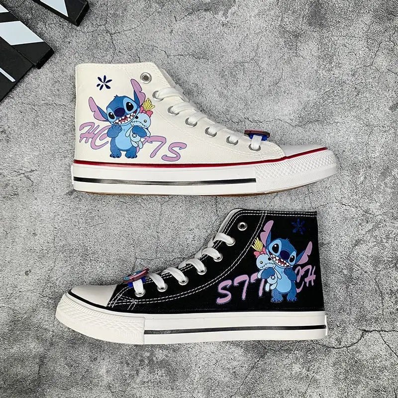 👟💙 Stitch Canvas Shoes – Cute Cartoon High & Low Top Casual Sneakers for Men & Women FAIRY KIDS