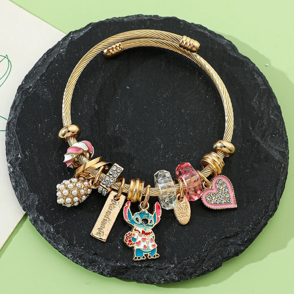 ✨💙 Glow-in-the-Dark Stitch Bracelet – Cute Cartoon Luminescent Adjustable Jewelry Gift for Kids & Fans FAIRY KIDS