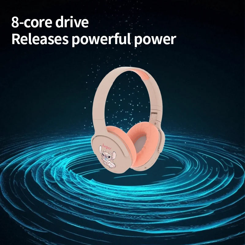 🎧💙 Disney Stitch Wireless Bluetooth Headphones – HiFi Stereo Over-Ear Gamer Music Sports Headset FAIRY KIDS