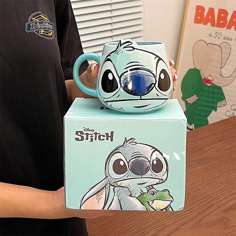 ☕💙 Stitch Ceramic Coffee Mug – Cute Cartoon Couple Milk & Coffee Cup for Home or Office Gift FAIRY KIDS