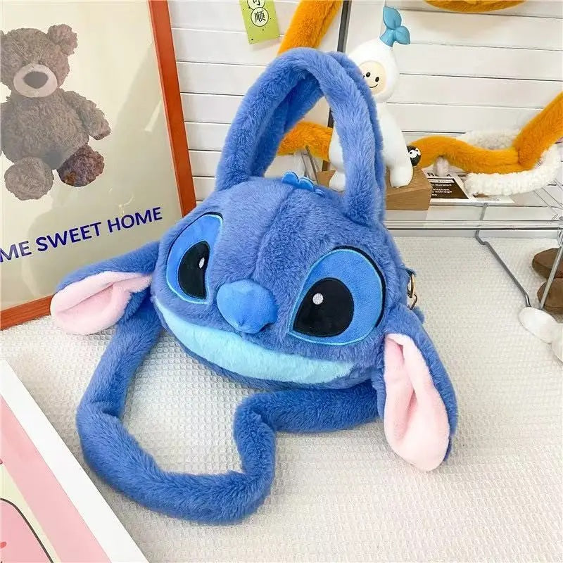 👜🍓 Disney 2026 New Cartoon Plush Doll Shoulder Bag – Sweet & Cute Stitch Strawberry Bear Soft Girls Handbag FAIRY KIDS