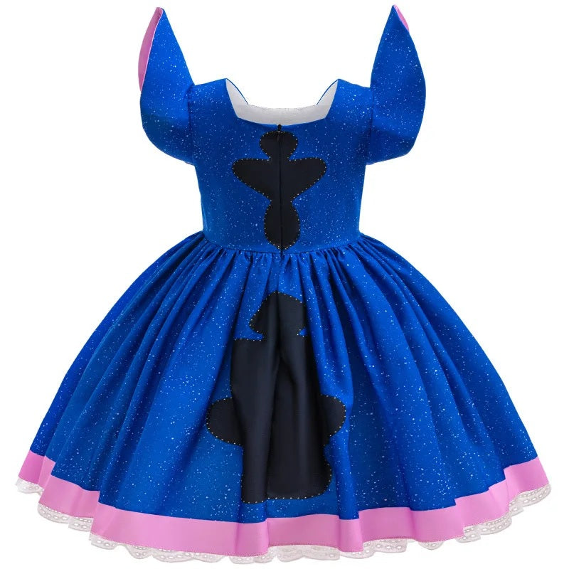 👗🎃 Disney Cute Stitch Dress –Cartoon Lilo and Stitch Movie Cosplay Costume | Girls Halloween Birthday Party Gown FAIRY KIDS