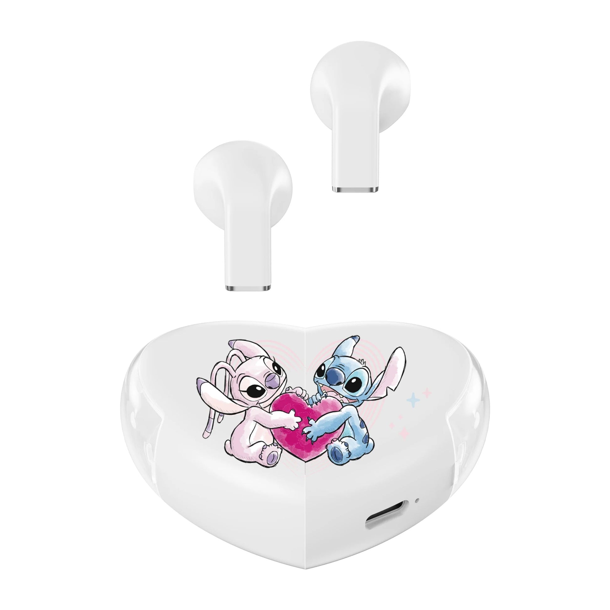 🎧💙 Disney Rotatable Heart-Shaped Headset – Stitch Wireless Bluetooth 5.3 Earbuds FAIRY KIDS