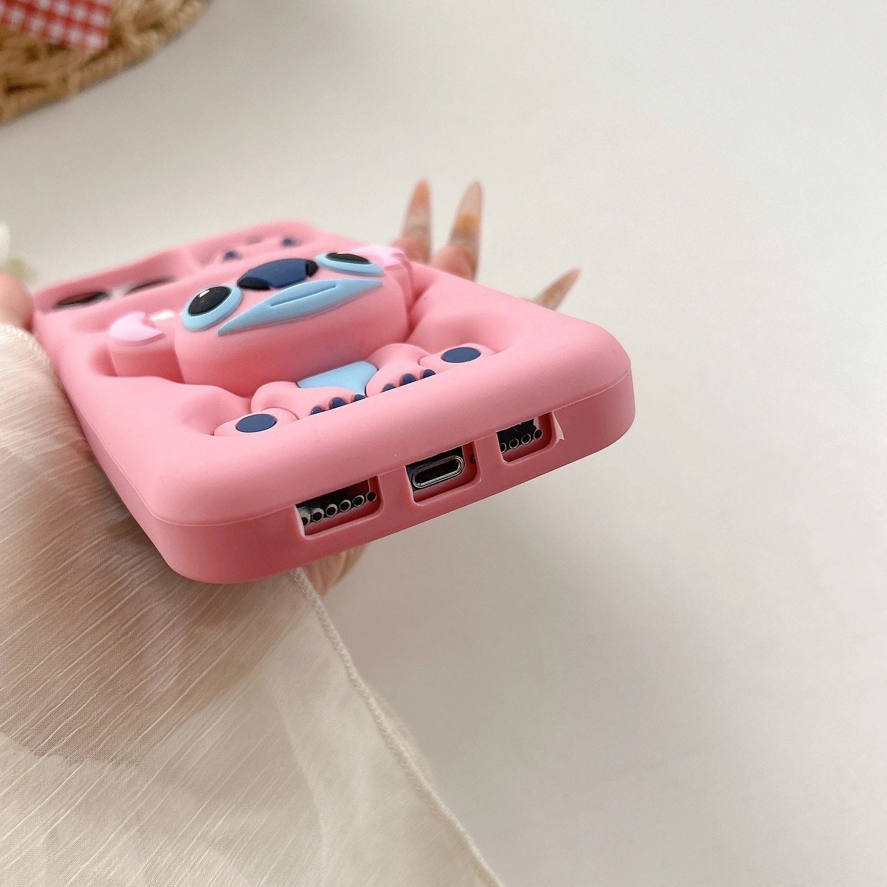 📱💙 Stitch Silicone Phone Case with Grip Holder – Cute Cartoon Shockproof Cover FAIRY KIDS