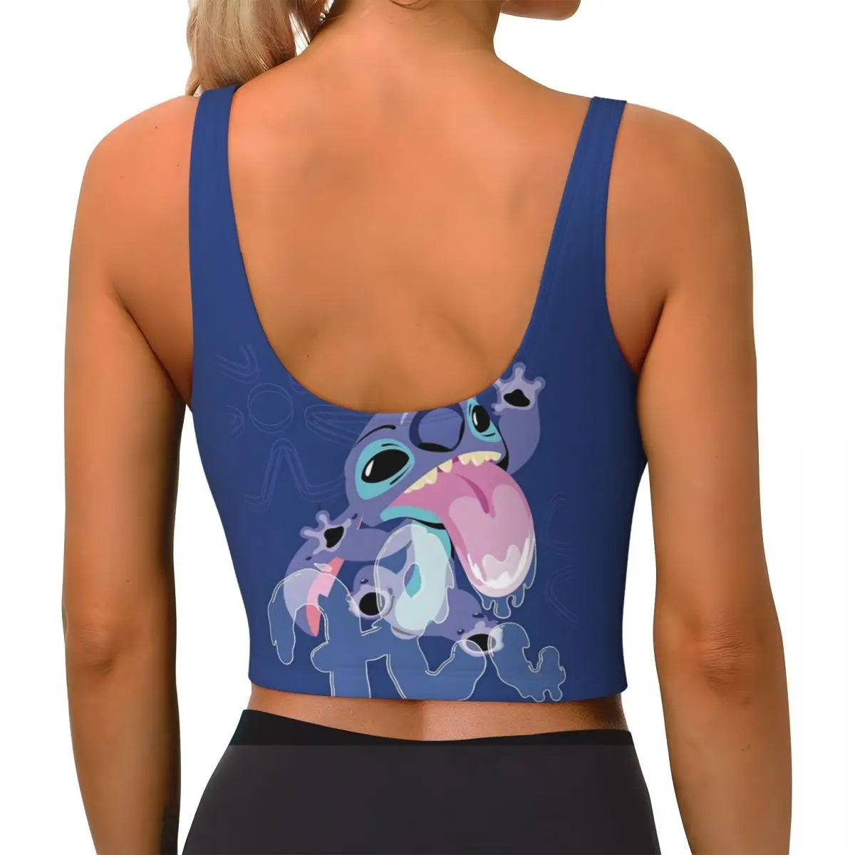 🏋️‍♀️💙Custom Stitch Animes Funny Sports Bra Women Manga High Impact Workout Yoga Crop Top FAIRY KIDS