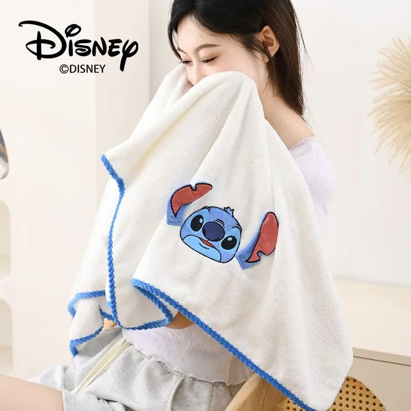 🛁💙 Disney Stitch Kids Bath Towel – Soft Cotton & Coral Velvet Cute Cartoon Towel for Bath, Beach & Gift FAIRY KIDS
