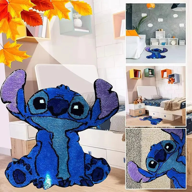 🏠💙 60cm Stitch Kawaii Floor Mat – Non-Slip Cute Cartoon Carpet for Bedroom, Living Room & Kids Room Decor FAIRY KIDS