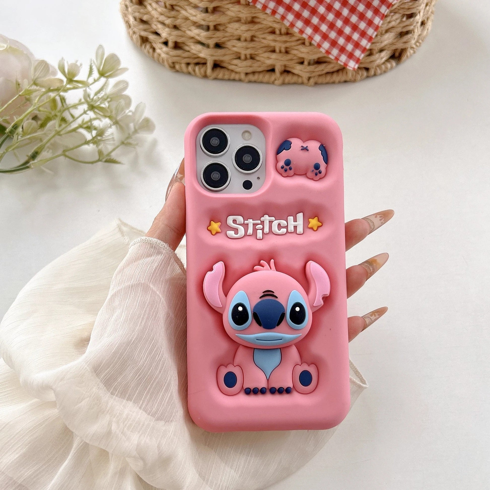 📱💙 Stitch Silicone Phone Case with Grip Holder – Cute Cartoon Shockproof Cover FAIRY KIDS