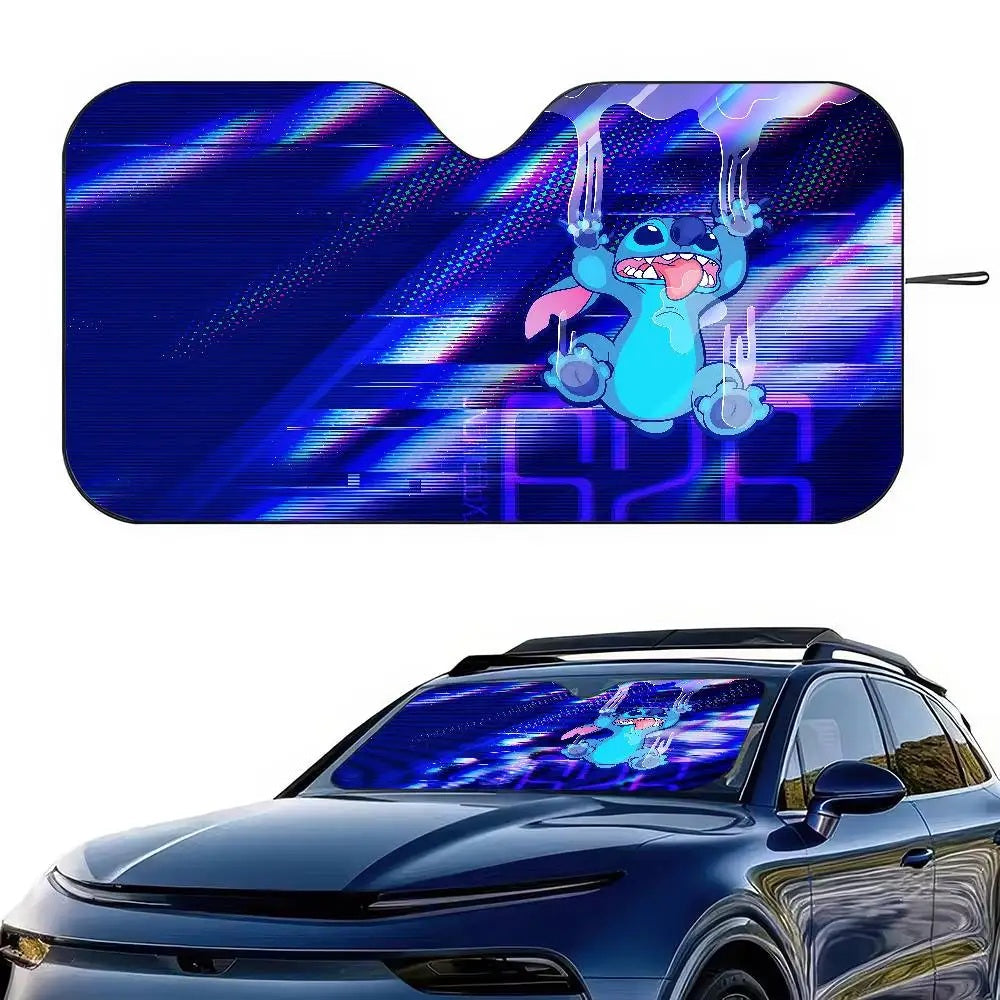 ☀️🚗 Stitch Cute Windshield Sunshade – Anime Car Front Windshield 70x130cm Sun Visor Heat Reflector FAIRY KIDS