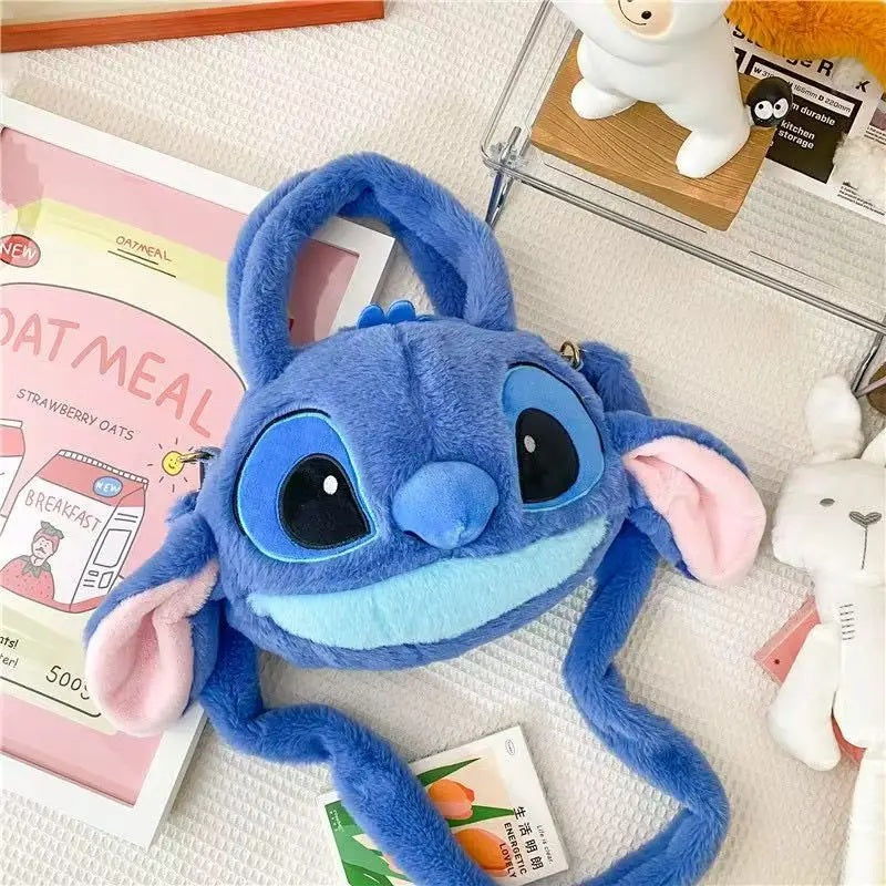 👜🍓 Disney 2026 New Cartoon Plush Doll Shoulder Bag – Sweet & Cute Stitch Strawberry Bear Soft Girls Handbag FAIRY KIDS