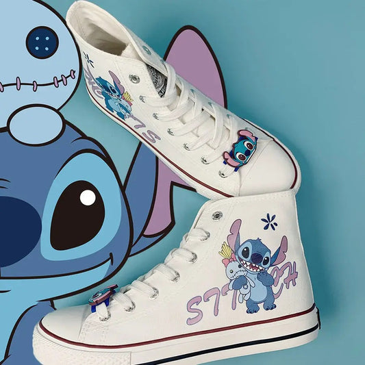👟💙 Stitch Canvas Shoes – Cute Cartoon High & Low Top Casual Sneakers for Men & Women FAIRY KIDS