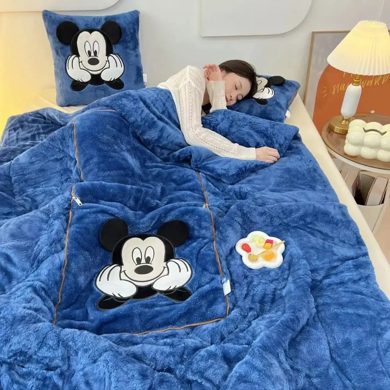 🛋️💙 Stitch 2-in-1 Pillow Blanket – Cozy Winter Throw & Cushion for Sofa, Travel & Office Nap FAIRY KIDS