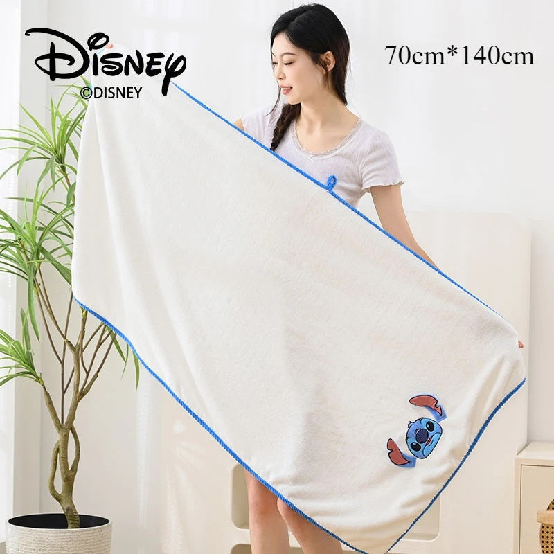 🛁💙 Disney Stitch Kids Bath Towel – Soft Cotton & Coral Velvet Cute Cartoon Towel for Bath, Beach & Gift FAIRY KIDS