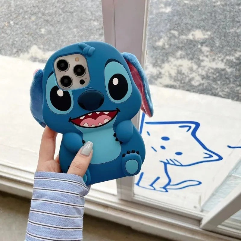📱💙 Disney Stitch Big Ear Silicone Phone Case for Iphone and samsung – Soft Shockproof Cute Protective Cover FAIRY KIDS
