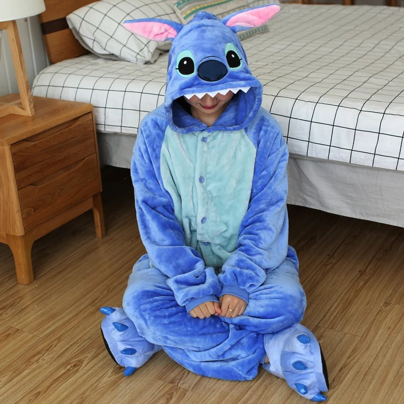 🎭 Adult Hooded Onesie Pajamas – Lilo & Stitch Anime Cartoon FAIRY KIDS