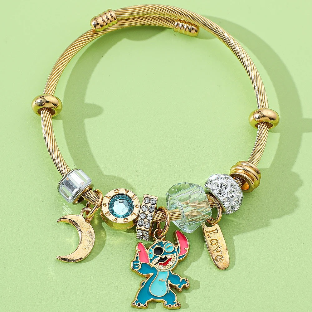 ✨💙 Glow-in-the-Dark Stitch Bracelet – Cute Cartoon Luminescent Adjustable Jewelry Gift for Kids & Fans FAIRY KIDS