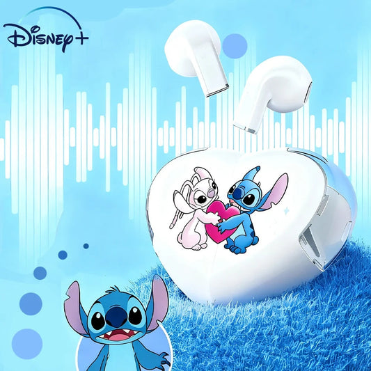 🎧💙 Disney Rotatable Heart-Shaped Headset – Stitch Wireless Bluetooth 5.3 Earbuds FAIRY KIDS