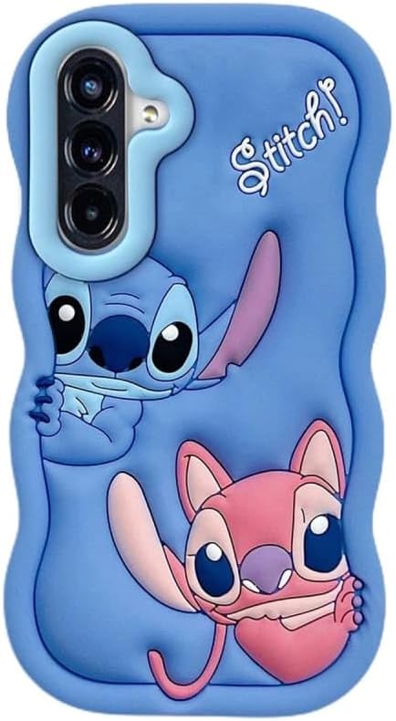 📱💙 Stitch Silicone Phone Case with Grip Holder – Cute Cartoon Shockproof Cover