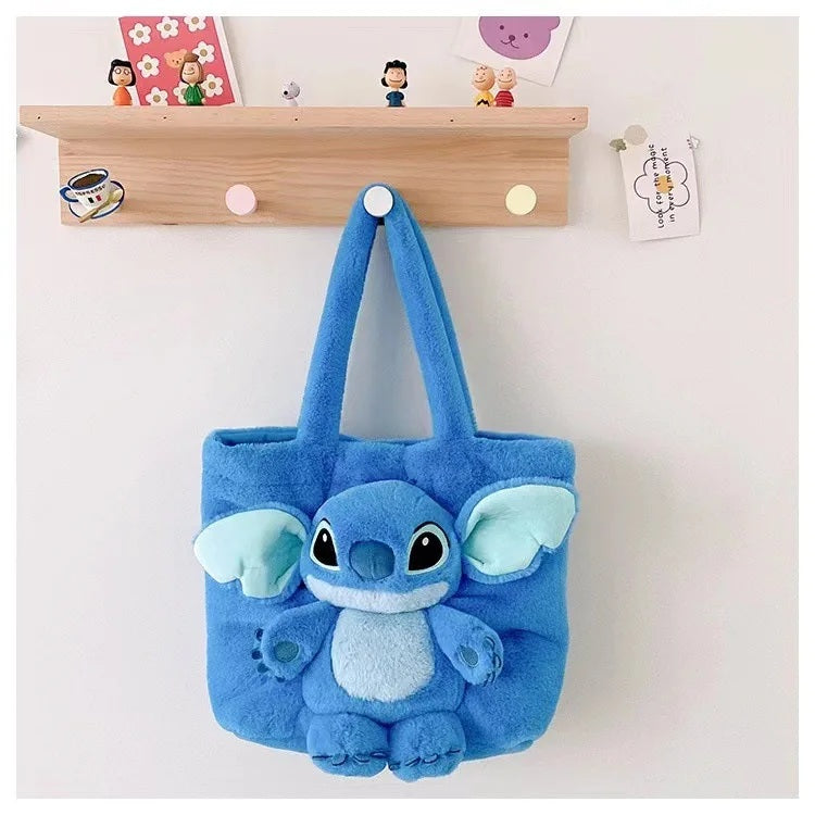 👜🍓 Disney 2026 New Cartoon Plush Doll Shoulder Bag – Sweet & Cute Stitch Strawberry Bear Soft Girls Handbag FAIRY KIDS