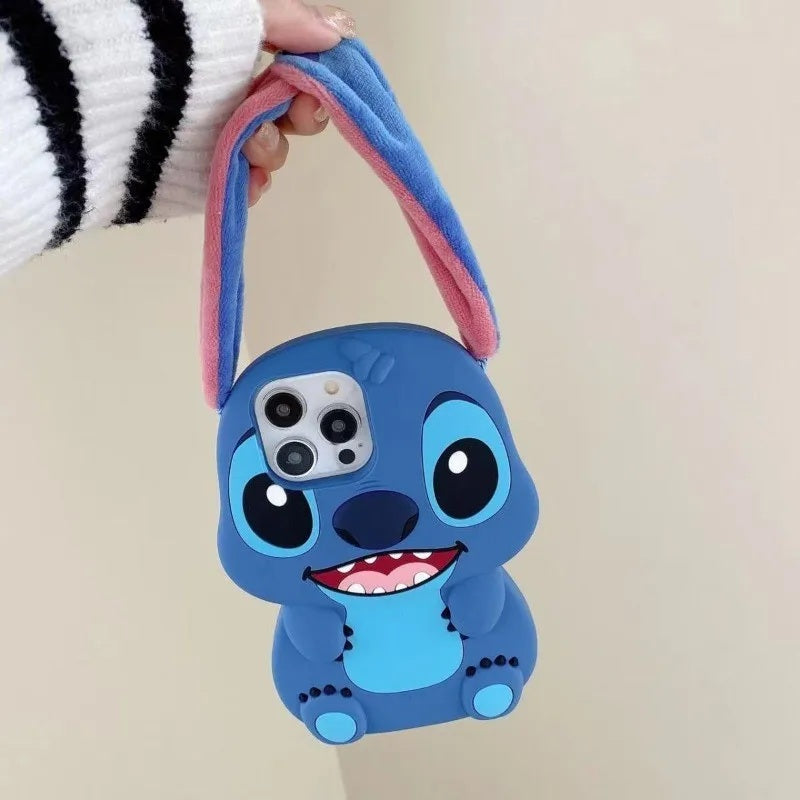 📱💙 Disney Stitch Big Ear Silicone Phone Case for Iphone and samsung – Soft Shockproof Cute Protective Cover FAIRY KIDS