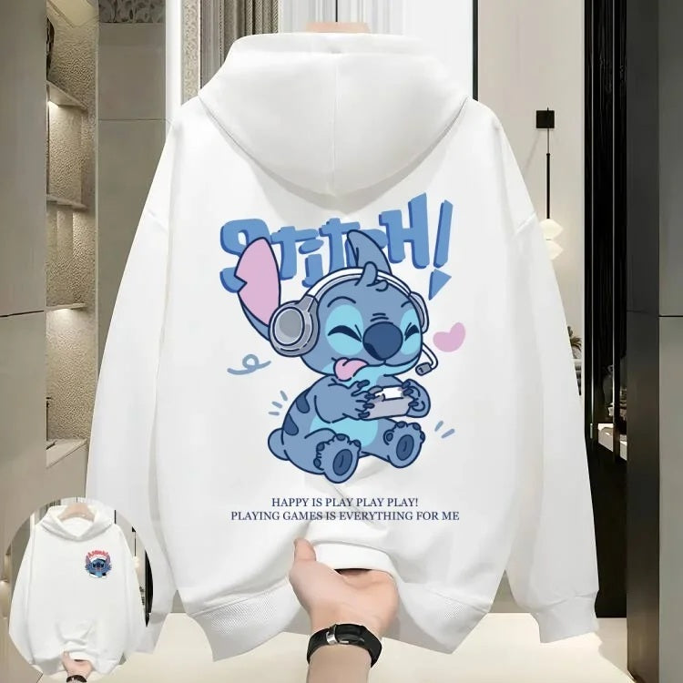 🎮💙 Stitch Style Hoodie – Parent & Child Matching Fun Printed Streetwear Sweatshirt FAIRY KIDS