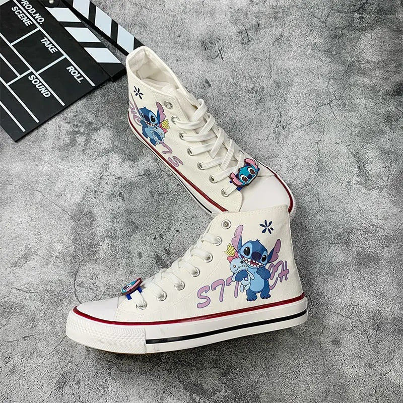 👟💙 Stitch Canvas Shoes – Cute Cartoon High & Low Top Casual Sneakers for Men & Women FAIRY KIDS