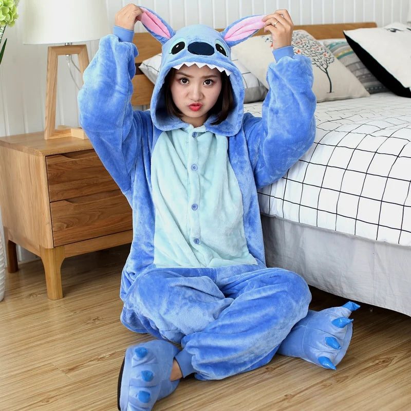 🎭 Adult Hooded Onesie Pajamas – Lilo & Stitch Anime Cartoon FAIRY KIDS