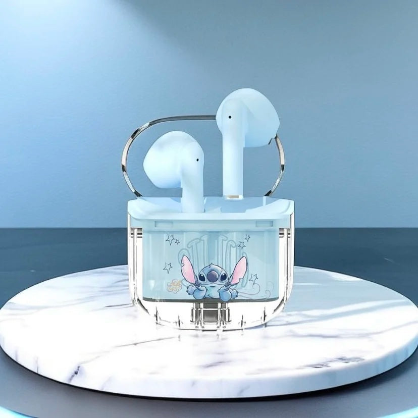 New Disney Lilo & Stitch Angel Wireless Bluetooth Earbuds HiFi Sound HD Call Headsets Smart Touch Low Latency Long Endurance FAIRY KIDS