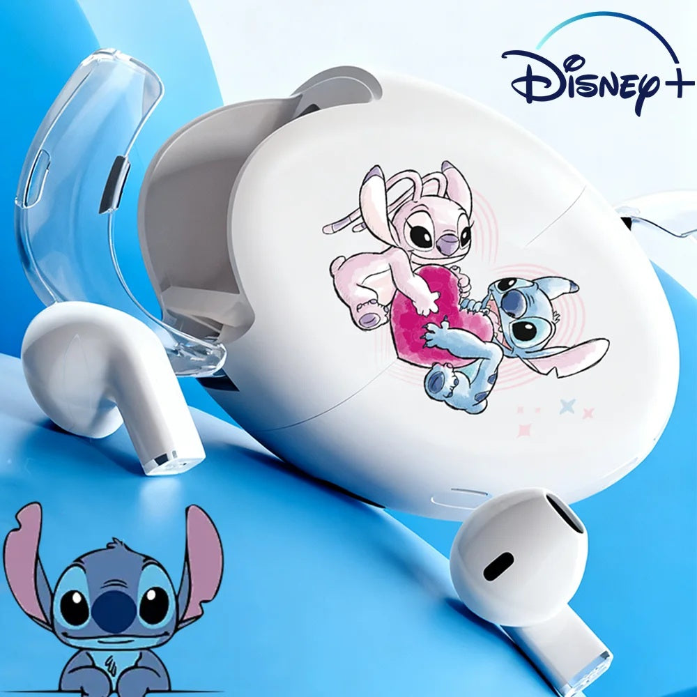 🎧💙 Disney Rotatable Heart-Shaped Headset – Stitch Wireless Bluetooth 5.3 Earbuds FAIRY KIDS