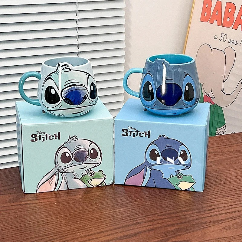 ☕💙 Stitch Ceramic Coffee Mug – Cute Cartoon Couple Milk & Coffee Cup for Home or Office Gift FAIRY KIDS