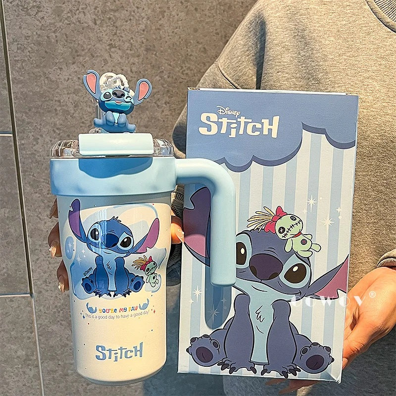 💙 New Disney Stitch Insulated Cup – 800ml Stainless Steel Water Bottle | Cute Portable Gift for Girls