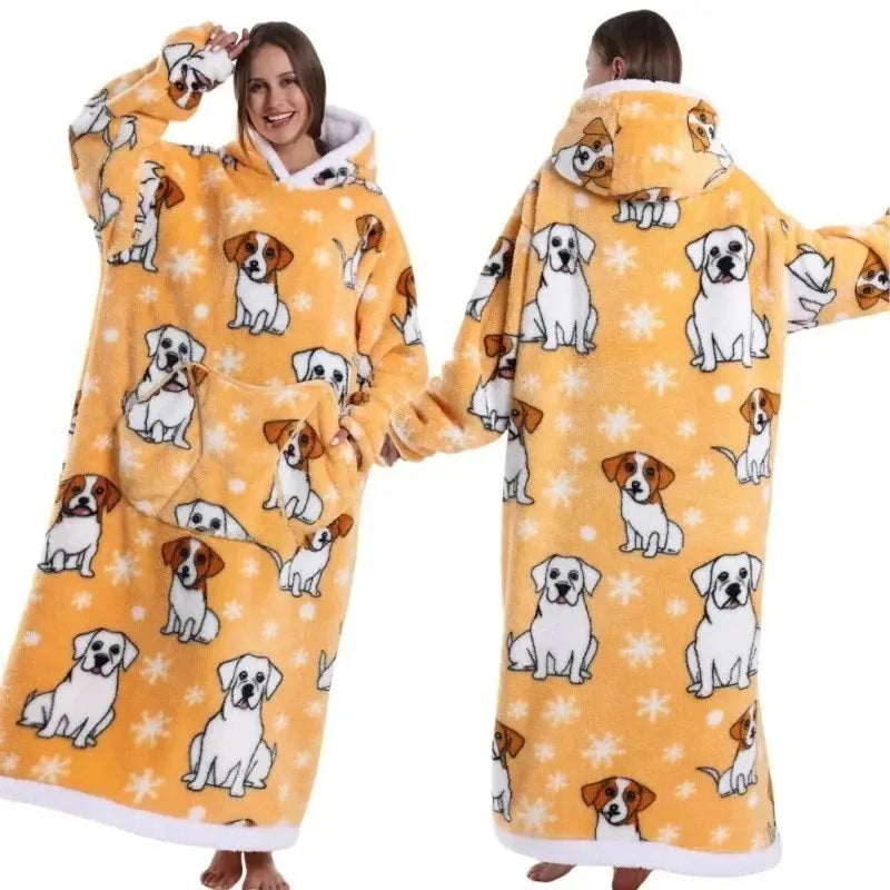 💖Warm Winter Hoodie Blanket | Couple Style Christmas Theme | Long Thermal Sleepwear for Men & Women | Cozy Home Comfort Fairy.kid