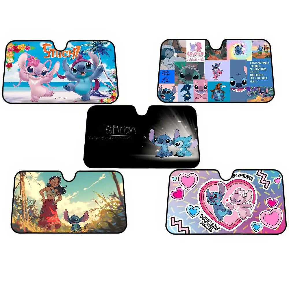 ☀️🚗 Stitch Cute Windshield Sunshade – Anime Car Front Windshield 70x130cm Sun Visor Heat Reflector FAIRY KIDS