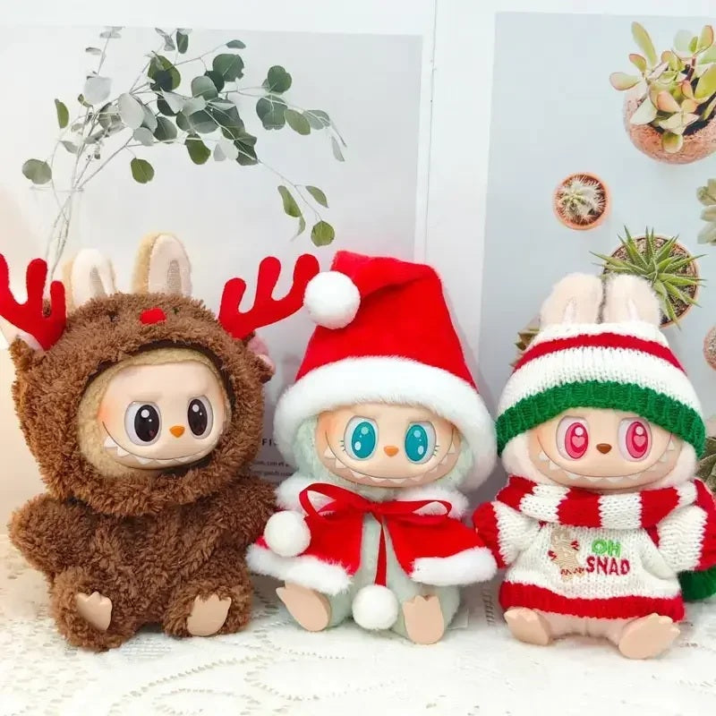 🎄 Labubu Mini Outfit Set – Christmas Sweater, Hat & Scarf 🎁 Fairy.kid