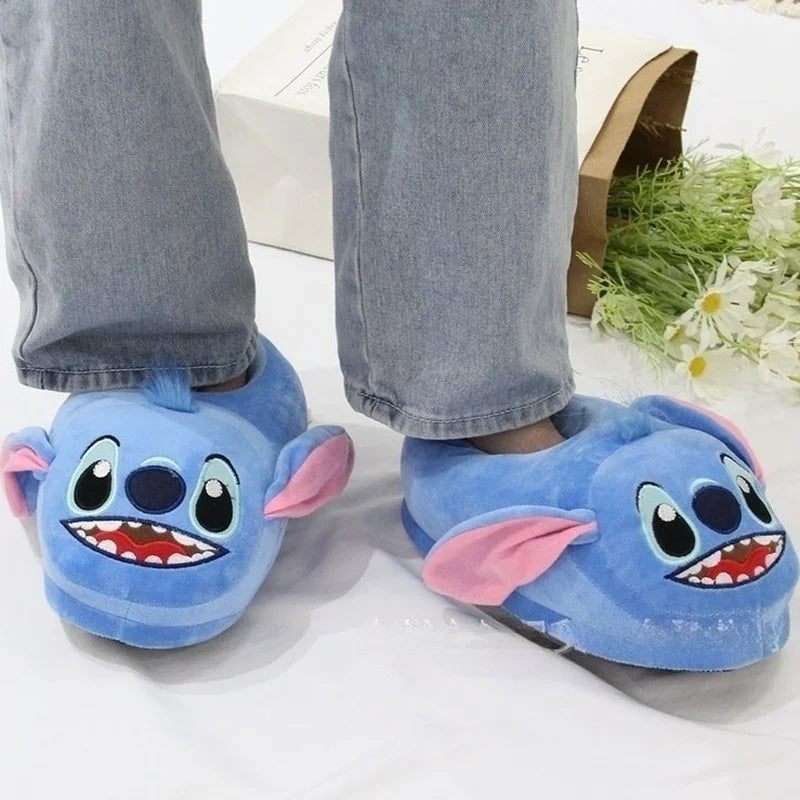 🥿💙 Lilo & Stitch Women's Cotton Slippers – Anime Cartoon Warm Plush Indoor Home Shoes for Girls | Christmas Gift FAIRY KIDS