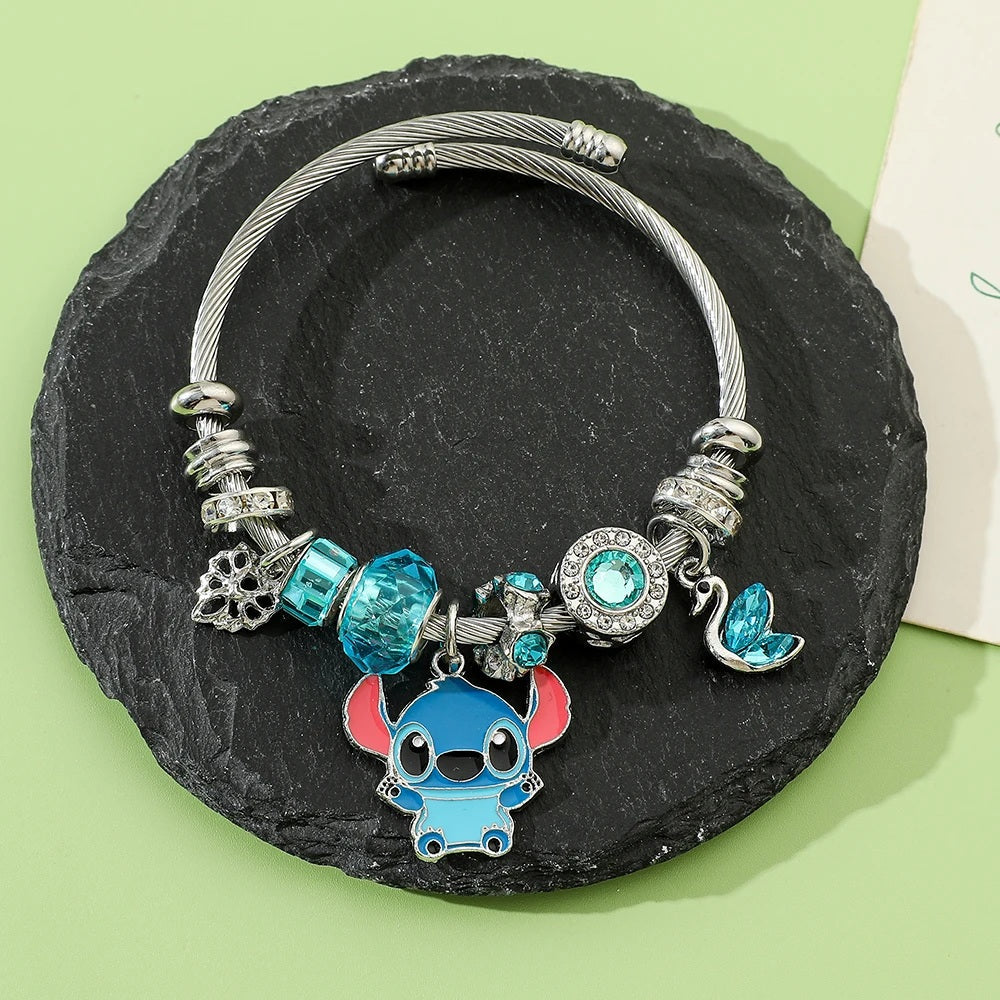 ✨💙 Glow-in-the-Dark Stitch Bracelet – Cute Cartoon Luminescent Adjustable Jewelry Gift for Kids & Fans FAIRY KIDS
