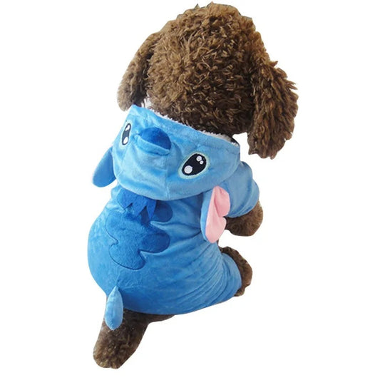 🐶❄️ Cute Stitch 4-Paws Dog Sweater – Winter Warm Clothes for Small & Medium Breeds | Teddy Cosplay Costume Bulk Supply