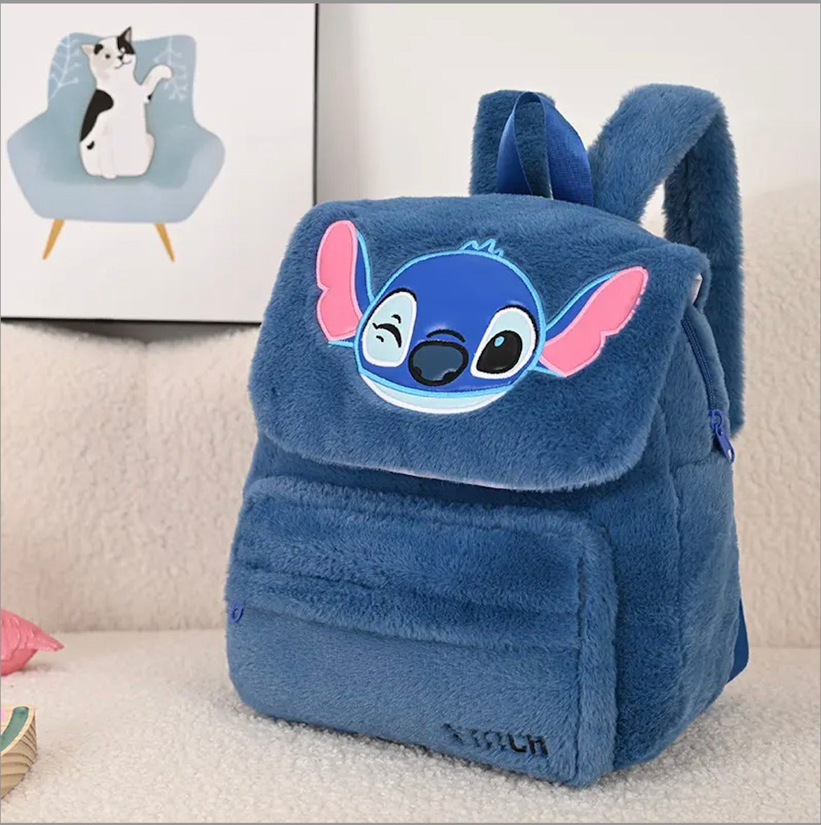 🎒💙 Stitch Plush Backpack – Large Capacity Cute Cartoon School Bag for Kids & Kindergarten FAIRY KIDS