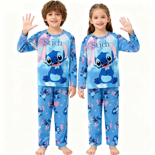 😴💙 Kids Stitch Long Sleeve Pajama Set – Soft Cozy Cartoon Sleepwear for Boys & Girls Loungewear FAIRY KIDS
