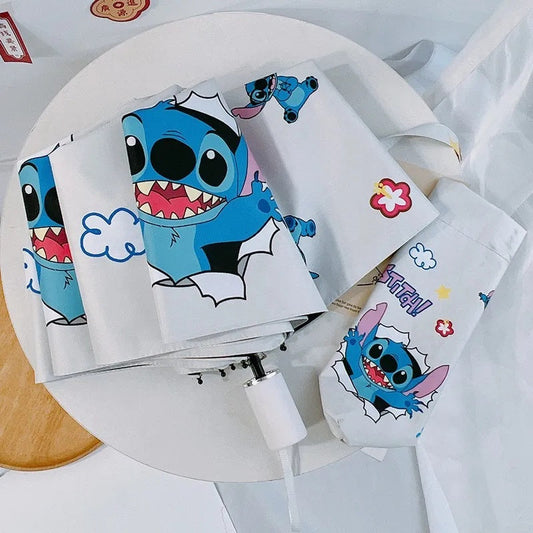 ☔ Stitch Cartoon Kawaii Folding Umbrella  | Cute Holiday Gift for Kids & Adults