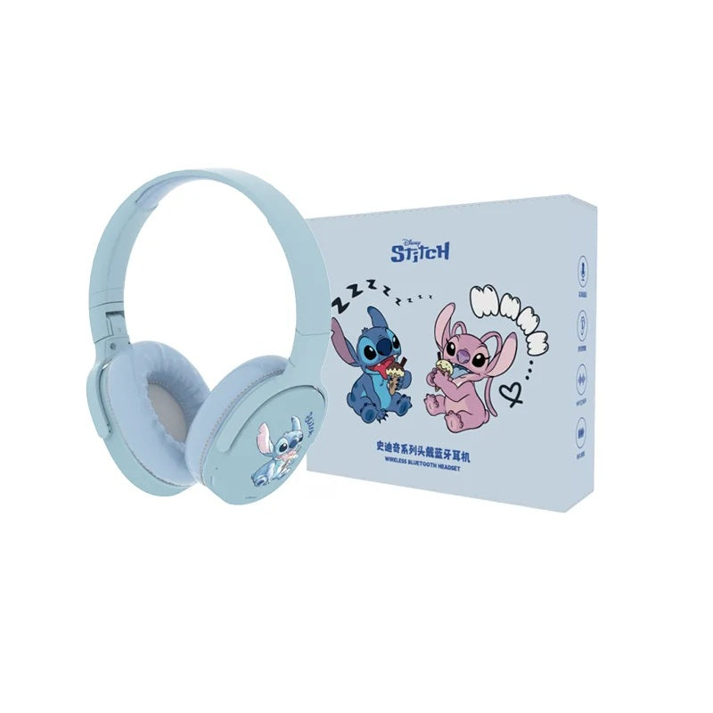🎧💙 Disney Stitch Wireless Bluetooth Headphones – HiFi Stereo Over-Ear Gamer Music Sports Headset FAIRY KIDS