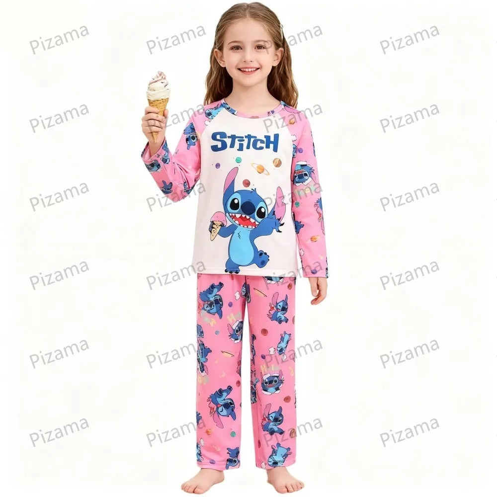 😴💙 Kids Stitch Long Sleeve Pajama Set – Soft Cozy Cartoon Sleepwear for Boys & Girls Loungewear FAIRY KIDS