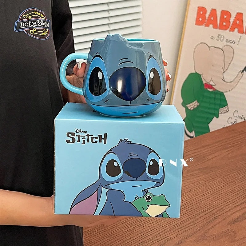 ☕💙 Stitch Ceramic Coffee Mug – Cute Cartoon Couple Milk & Coffee Cup for Home or Office Gift FAIRY KIDS